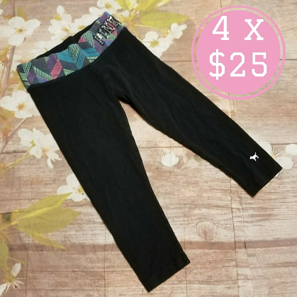 PINK Victoria's yoga pants sequin logo